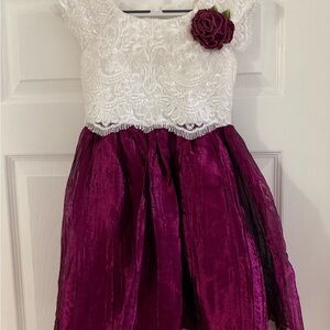 Jona Michelle White and Fushia Formal Dress